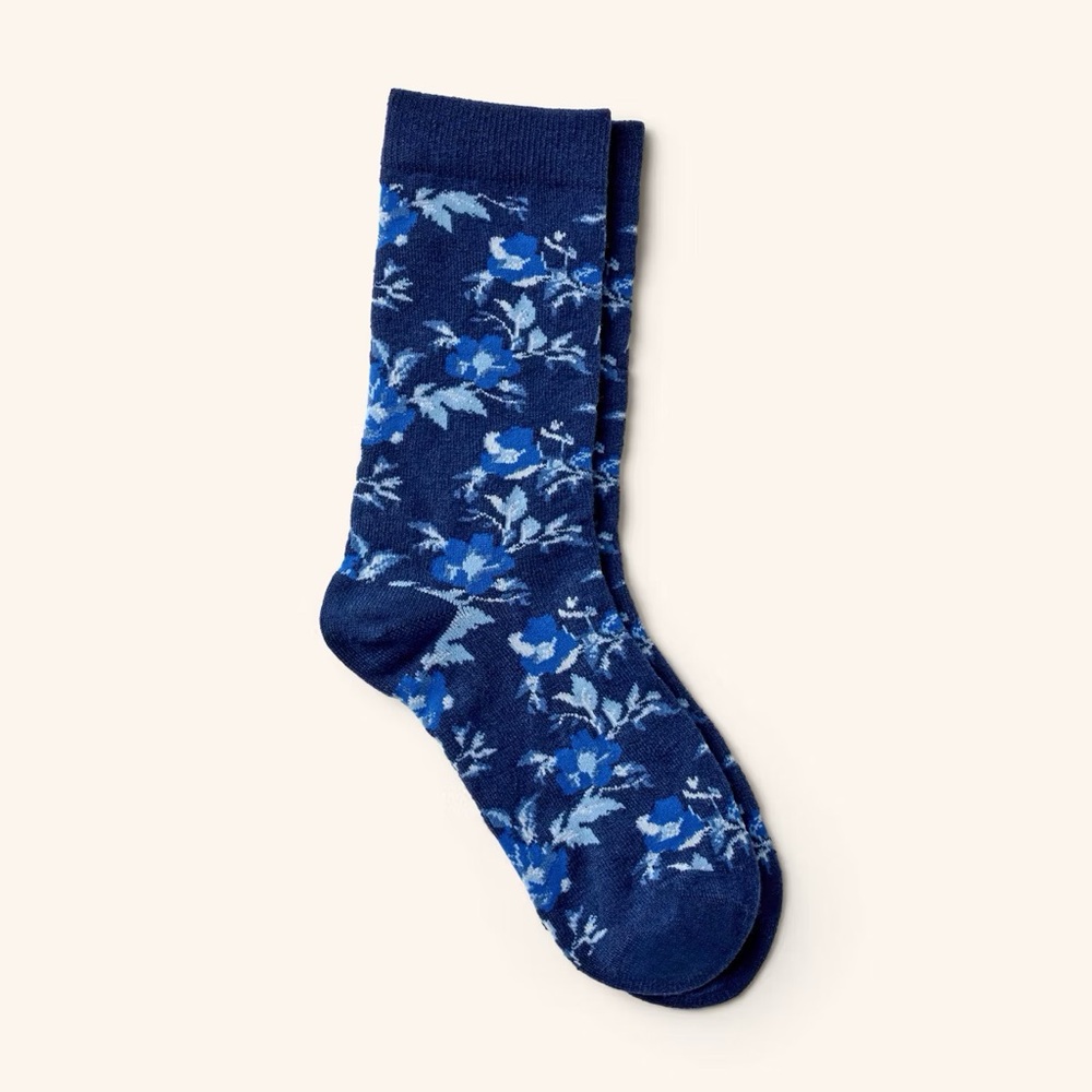 Adult nwt Floral Crew Socks - Woolrich x Target Blue M